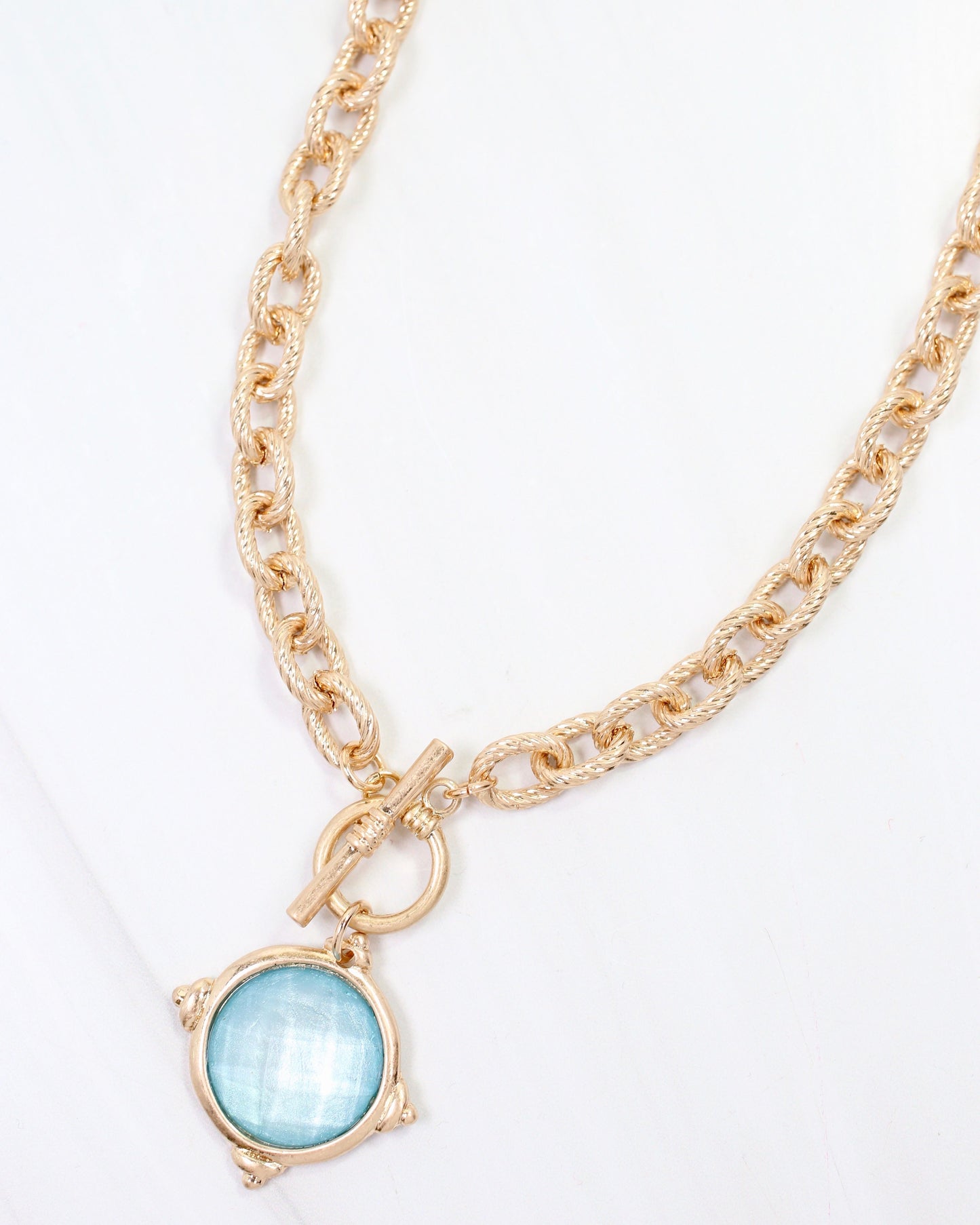 Rochester Faceted Link Necklace Turquoise