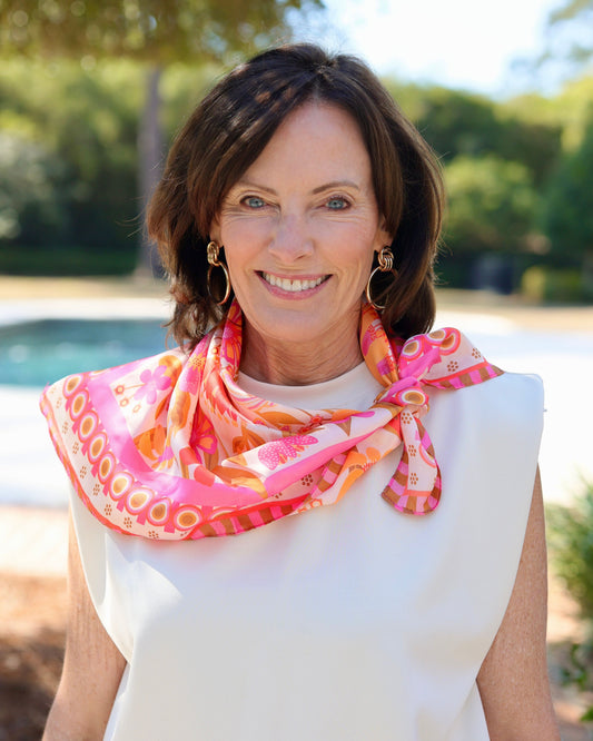 Brady Floral Print Scarf Pink