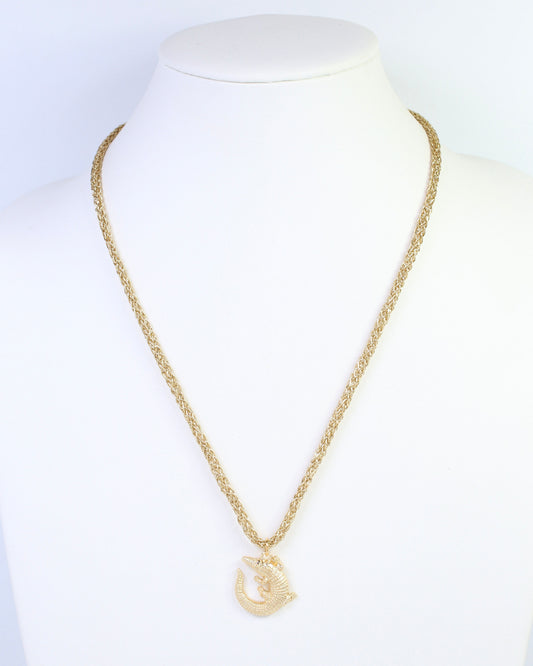 Corie Cord Necklace Alligator Gold