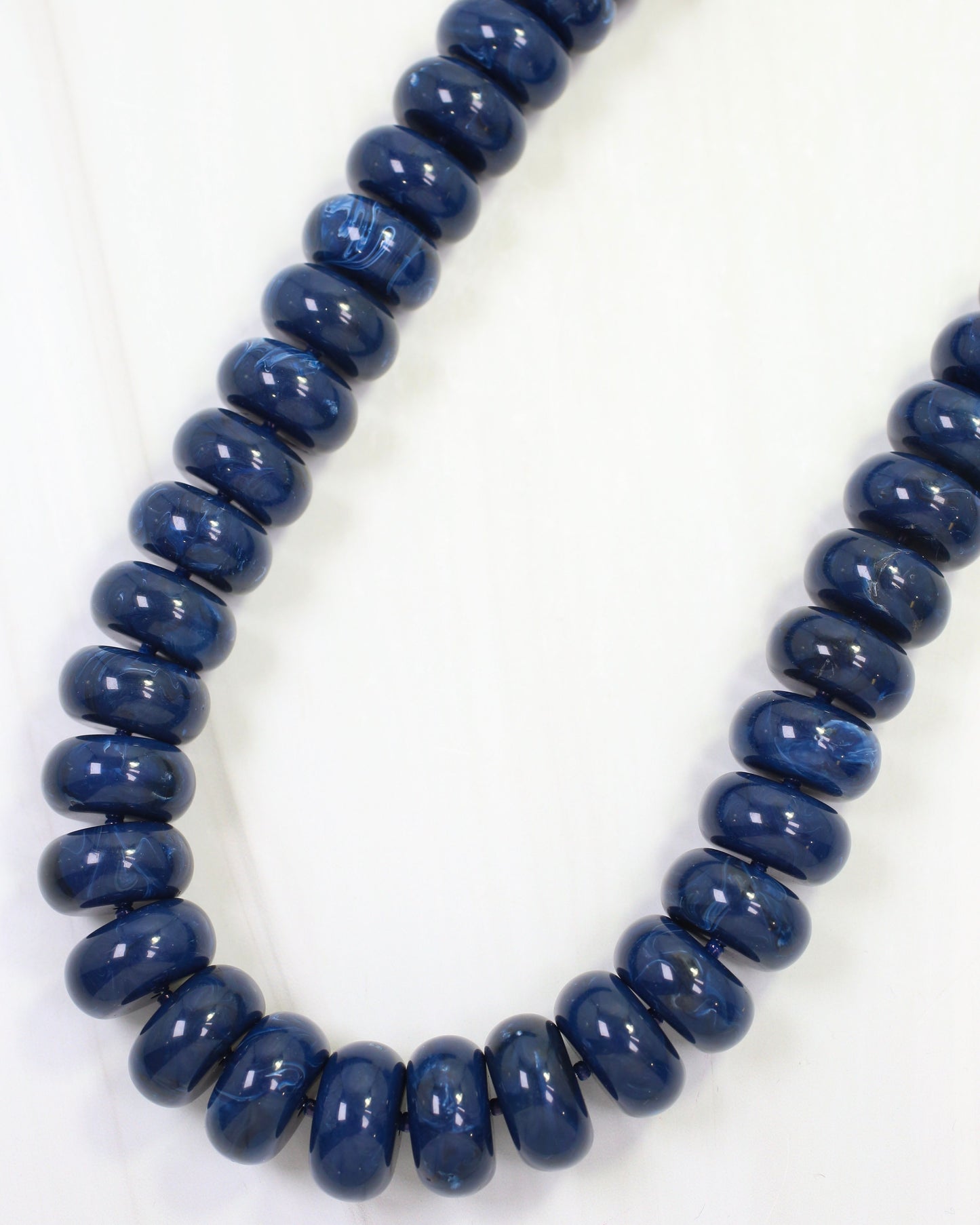Pipestone Marble Beaded Necklace Navy