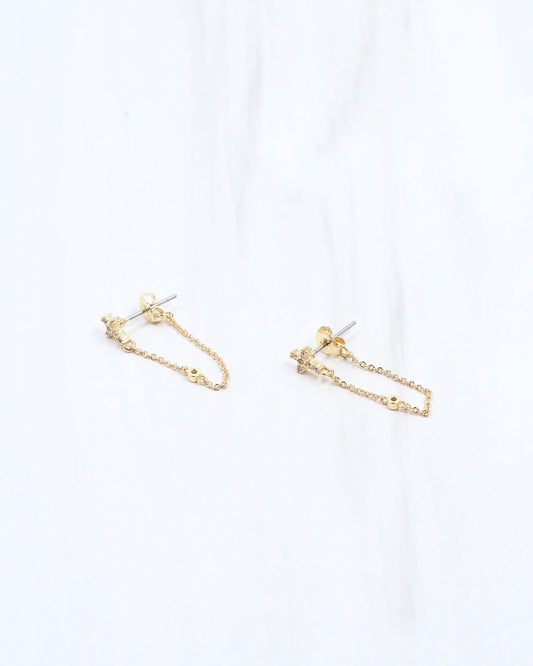 Ember Cross Chain Earring WR Gold