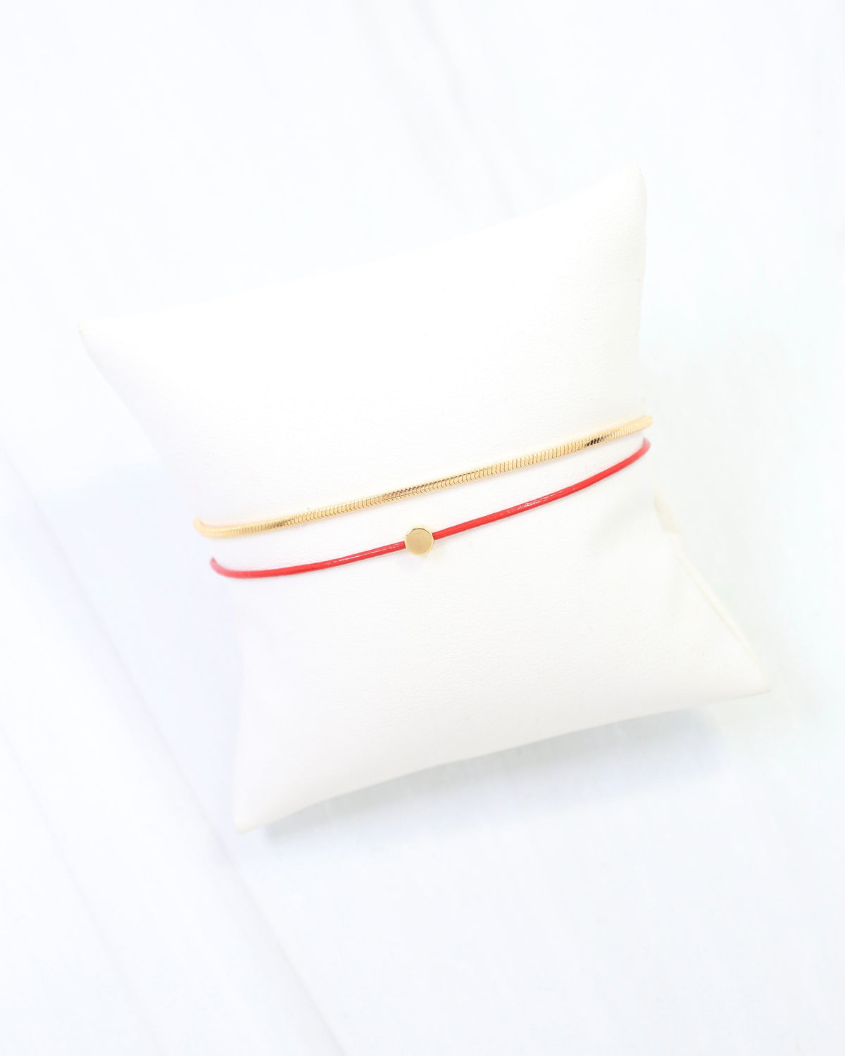 Paula Cord and Chain Bracelet Red