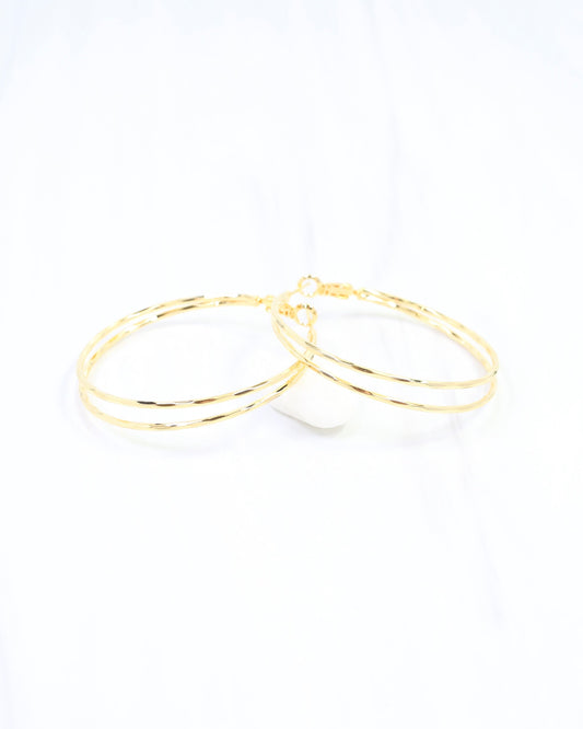 Allview Beveled Hoop Earring WR Gold
