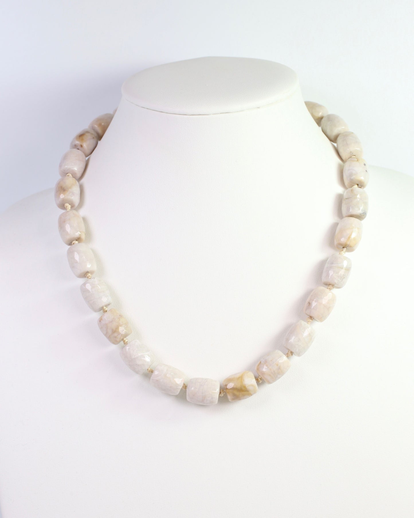 Charlestown Textured Beaded Necklace Natural