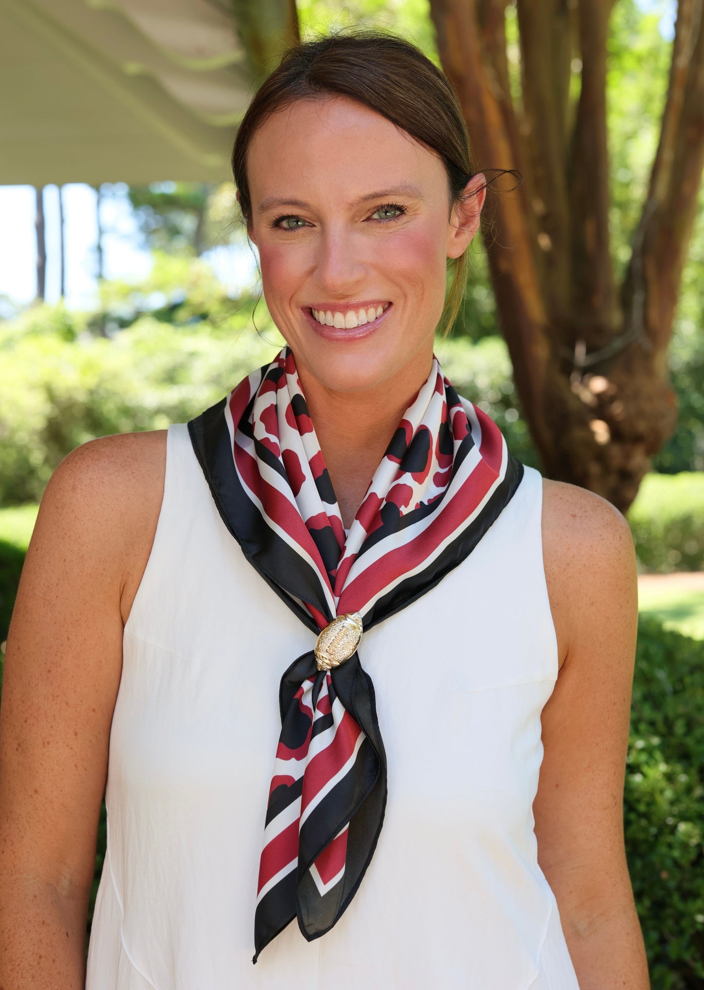 Meredith Spotted Scarf Medium Garnet Black
