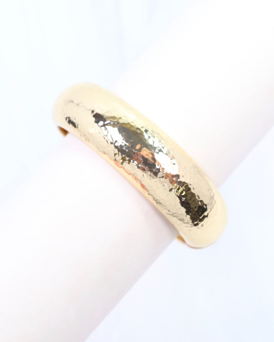 Barnsley Hammered Bangle Bracelet Gold