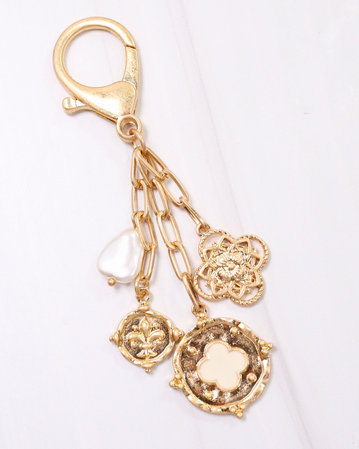 Susie Clover Bag Charm Worn Gold