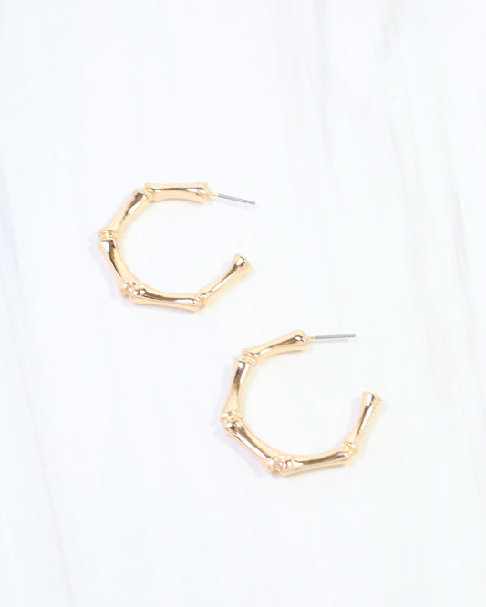 Citlali Bamboo Hoop Earring Gold