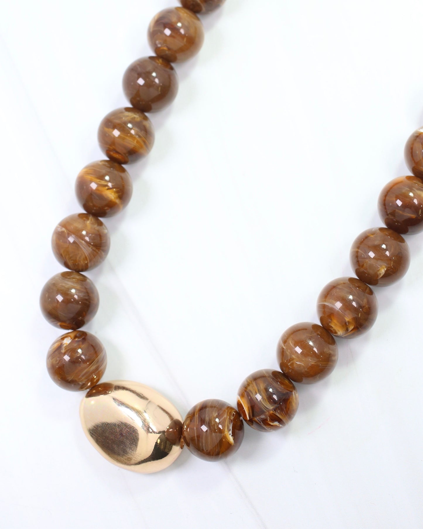 Brooklyn Bold Stone Necklace Brown