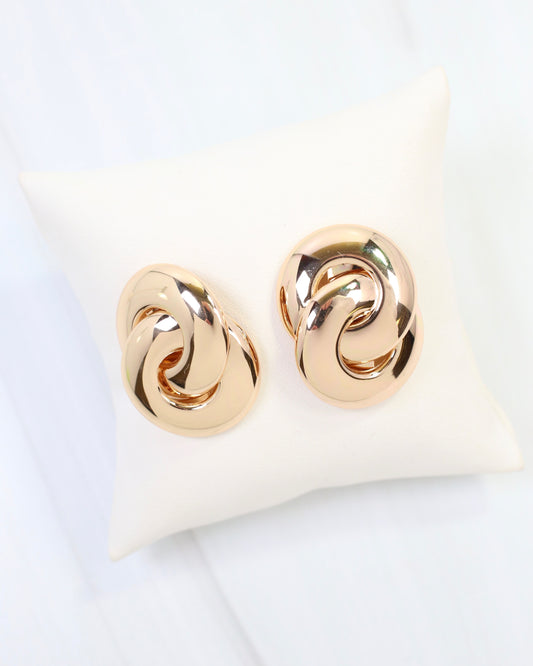 Crown Point Double Link Earring Gold