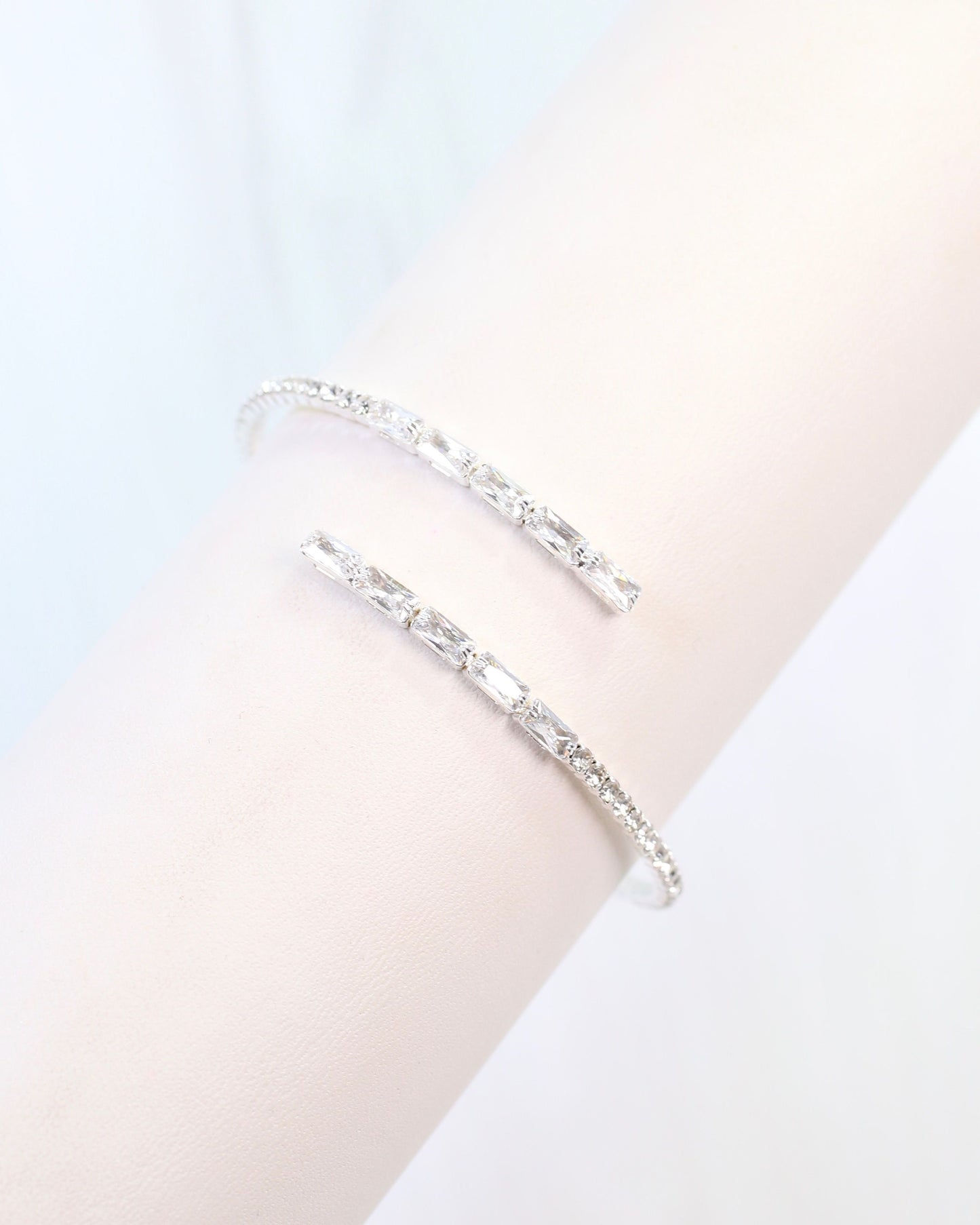 Paradise CZ Cuff Bracelet Silver