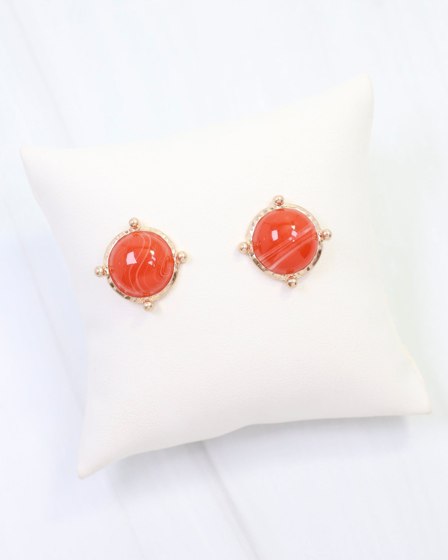 Florissant Round Post Earring Orange