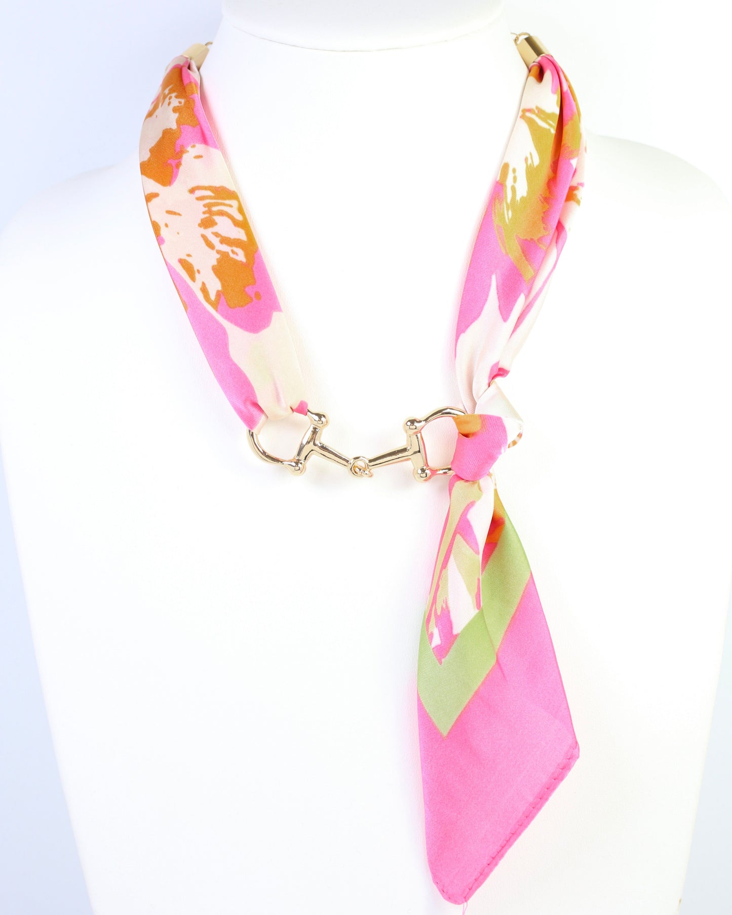 Lana Horsebit Scarf Necklace Pink Multi