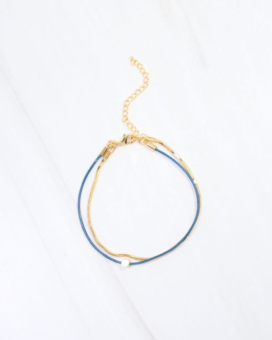 Paula Cord and Chain Bracelet Blue