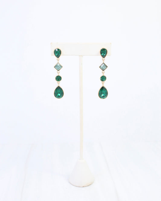 Davenshire Crystal Drop Earring Emerald