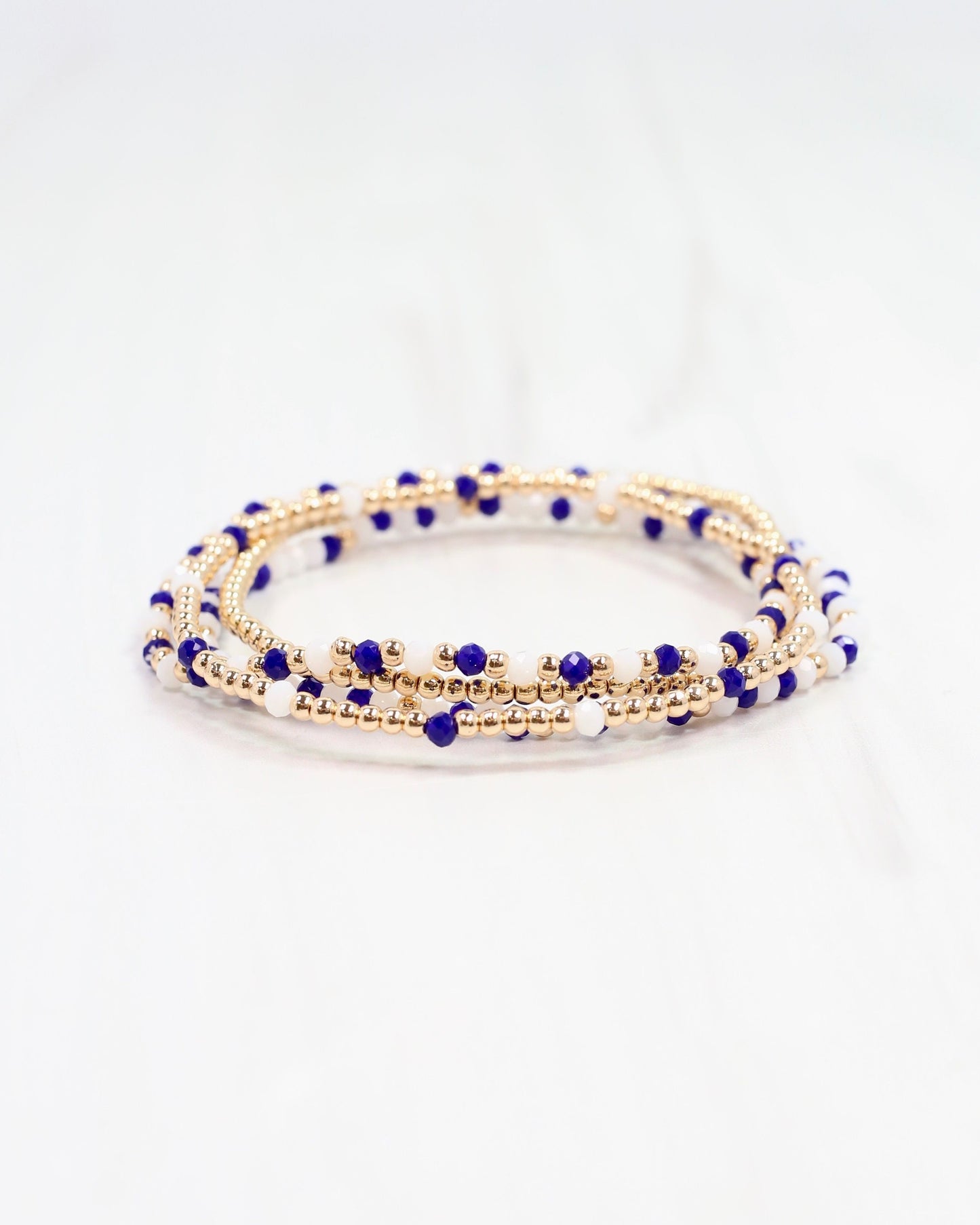 Lottie Beaded Bracelet set Blue White