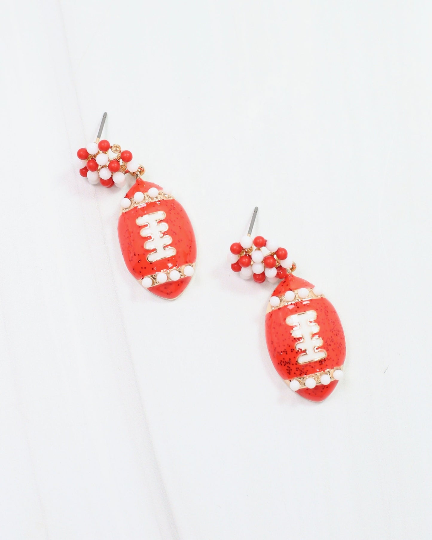 Adler Football Earring Red White