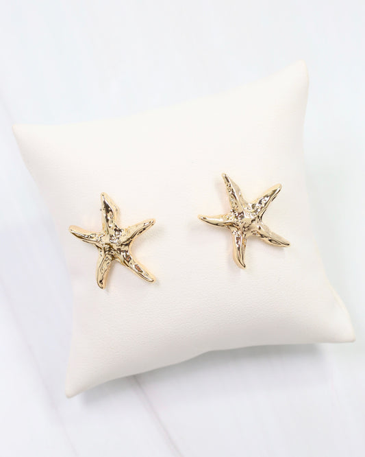 Lima Hammered Starfish Earring Gold