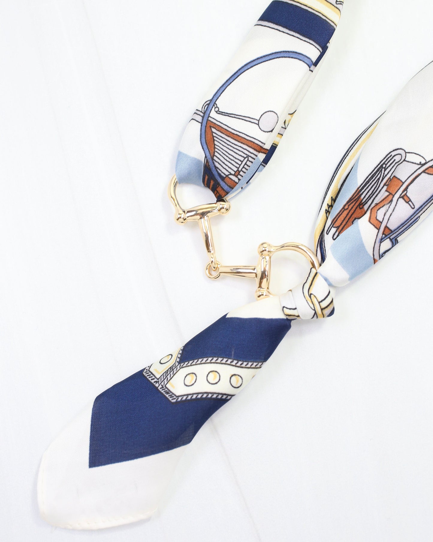 Lana Horsebit Scarf Necklace Navy