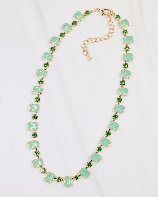 Bartlett Rhinestone Necklace Mint Opal
