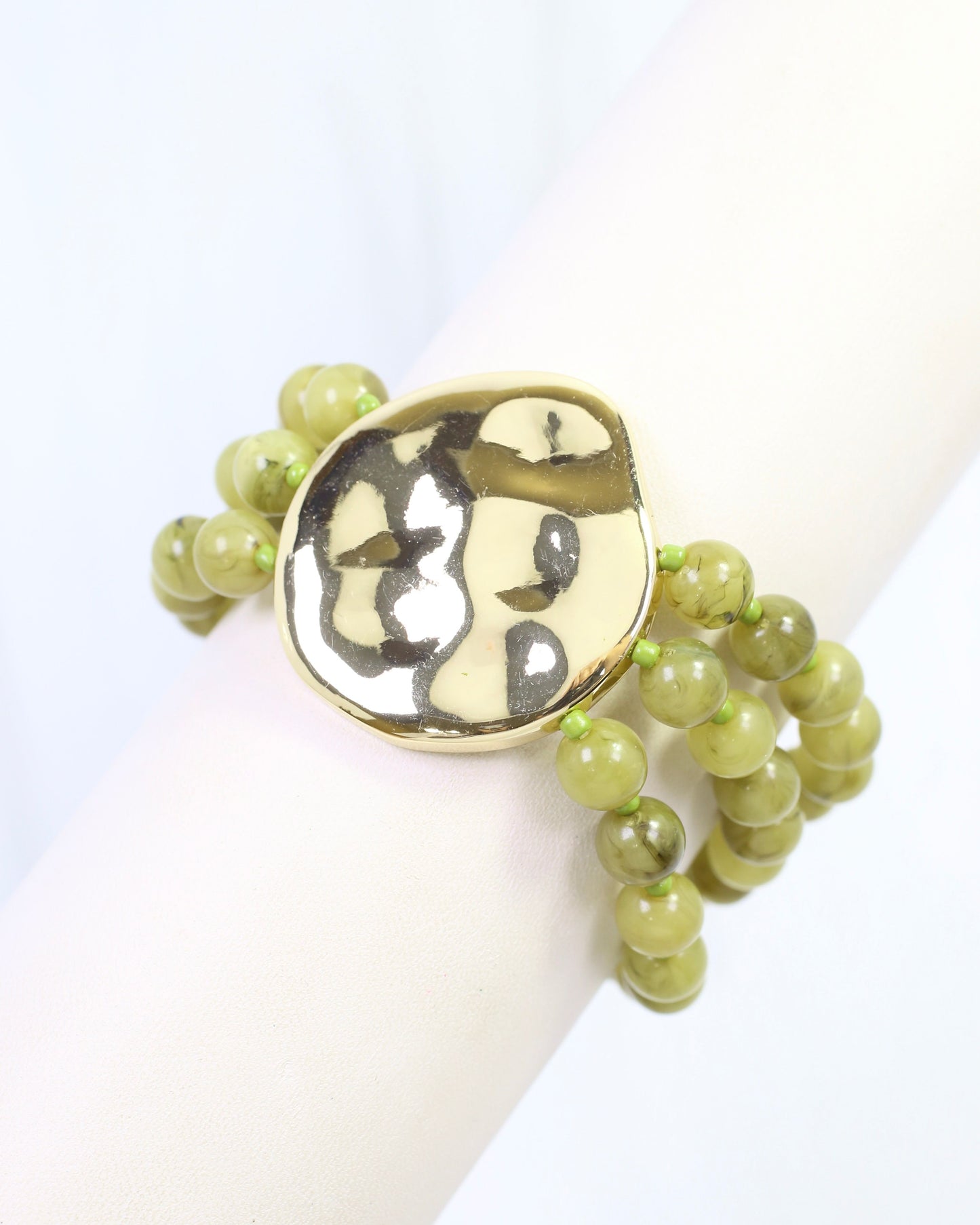 Kori Beaded Stretch Bracelet Olive
