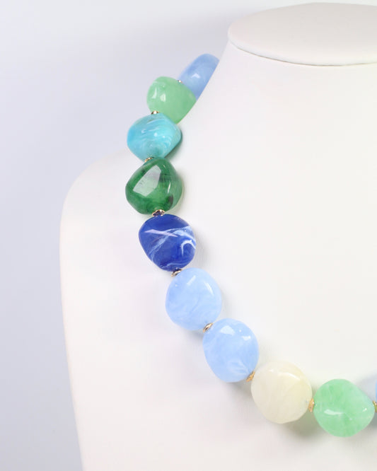 Clarksdale Marble Necklace Blue Multi