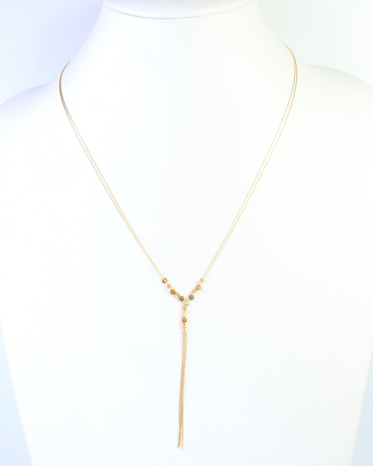 Merida Beaded Tassel Necklace Brown
