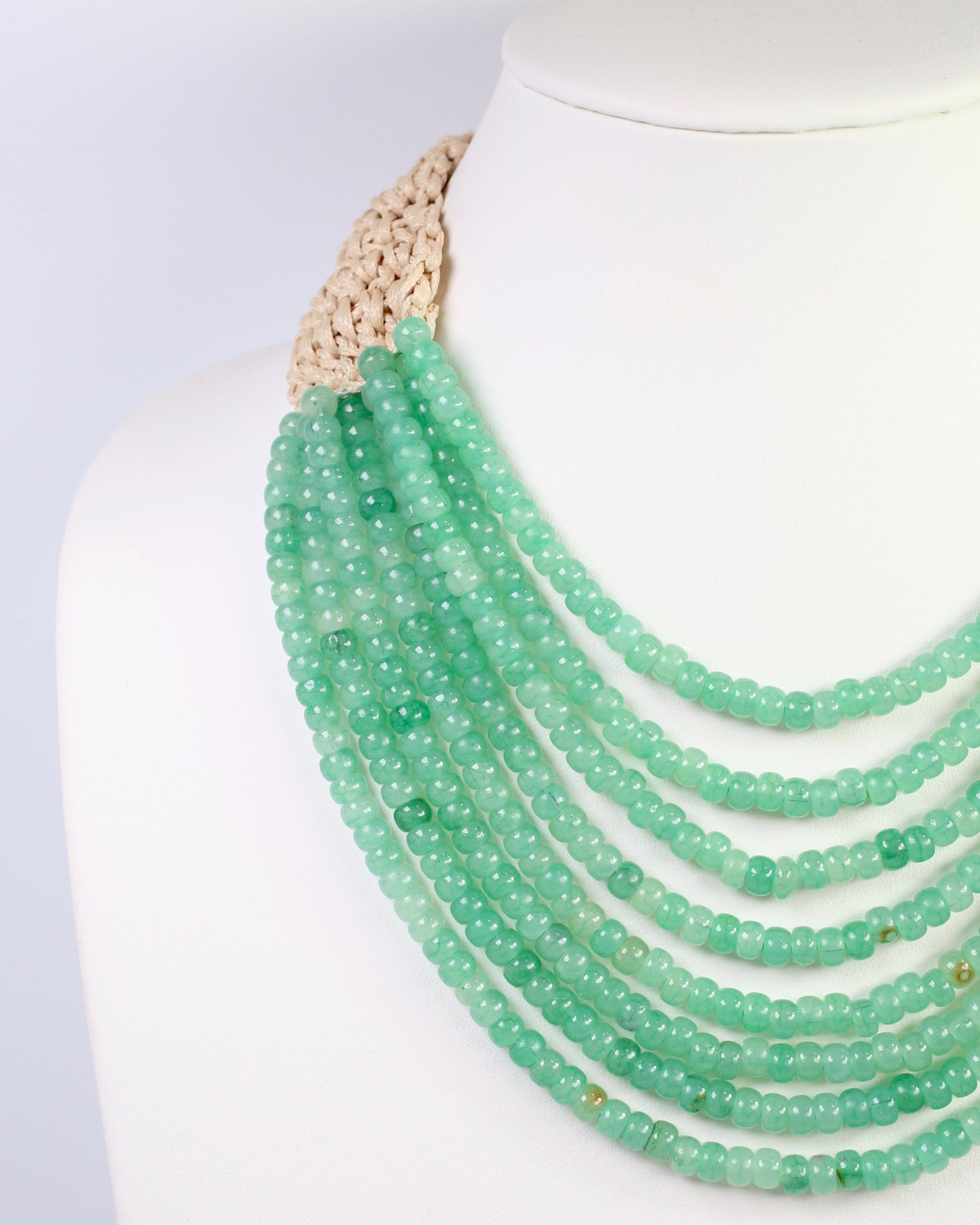 Ironwood Multi Layered Beaded Necklace Green