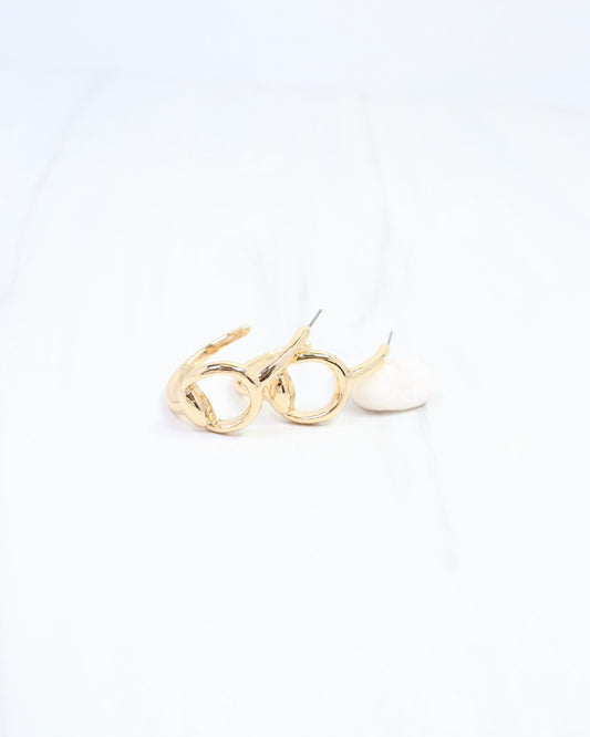 Maiya Horsebit Hoop Earring Gold