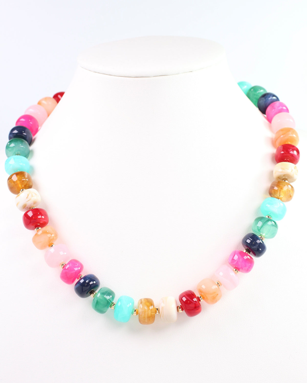 Tanner Beaded Necklace Green Multi