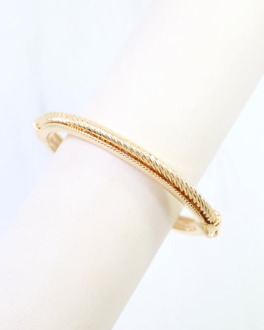 Mina Cable Bangle Bracelet Gold