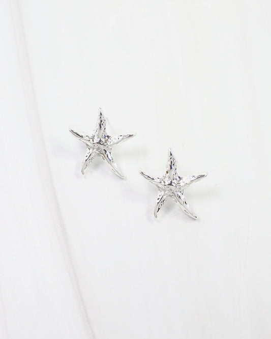 Lima Hammered Starfish Earring Silver