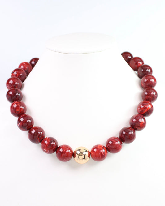 James Beaded  Necklace Wine