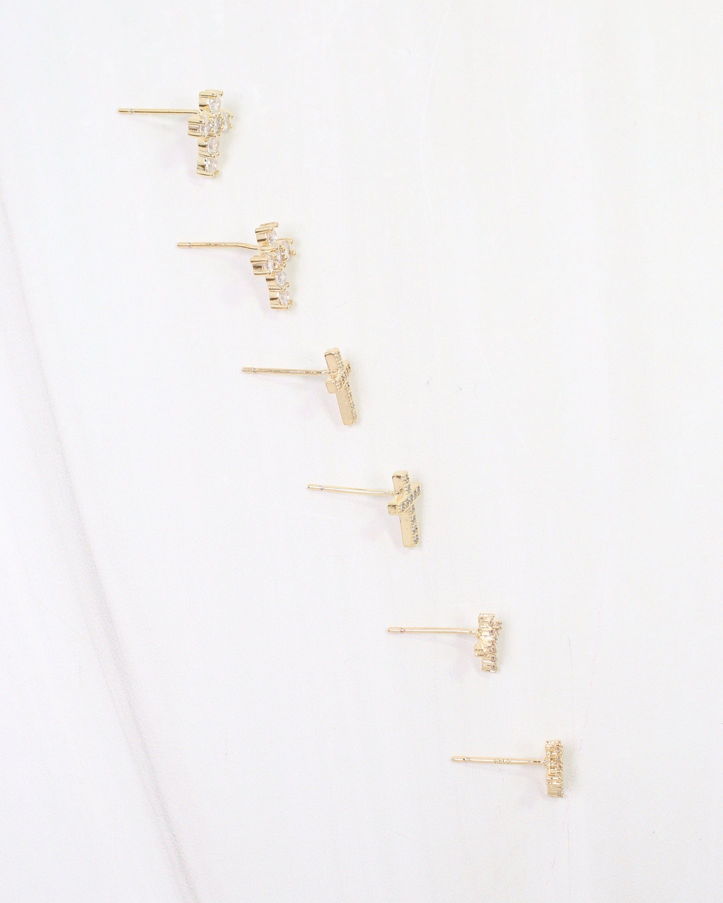 Montclair Set of Three Cross Earrings WR Gold