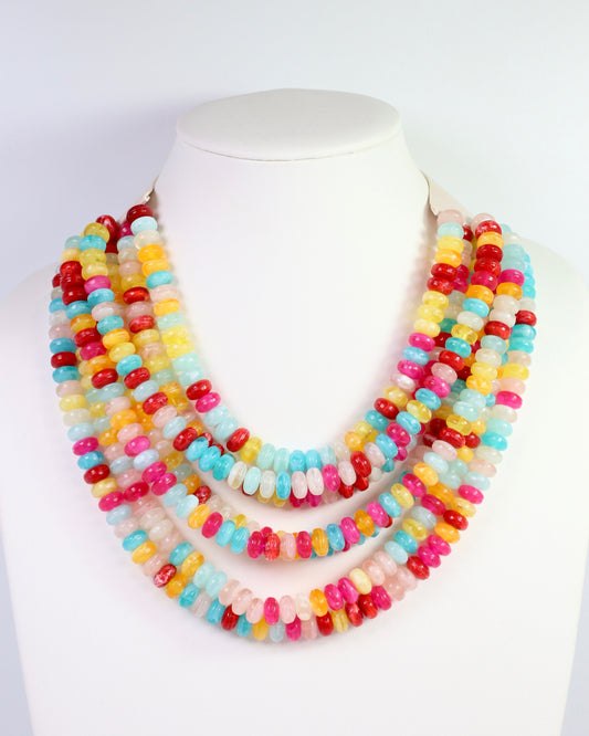 Solstice Layered Beaded Magnetic Necklace Multi