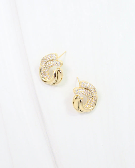 Vann CZ Swirl Earring Gold