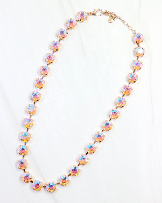 Andi Rhinestone Necklace Pink AB