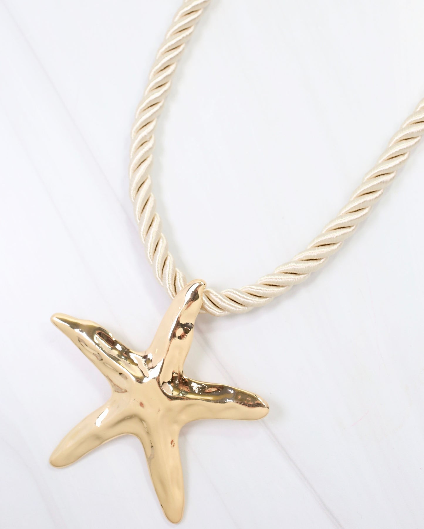 Grand Haven Starfish Cord Necklace Gold
