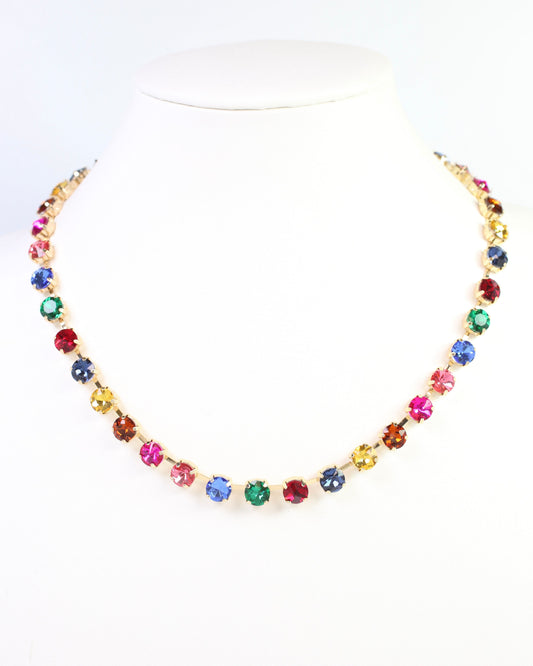 Melville Crystal  Necklace Dark Multi
