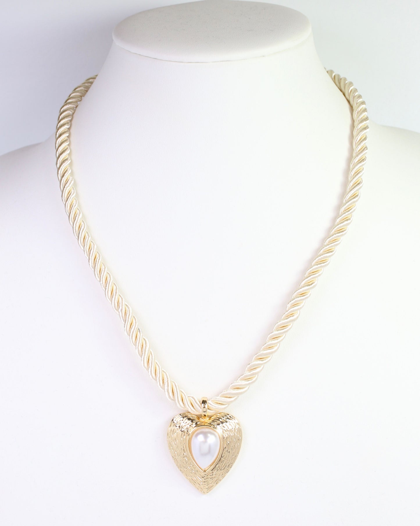 Norfolk Heart Pendant Cord Necklace Gold