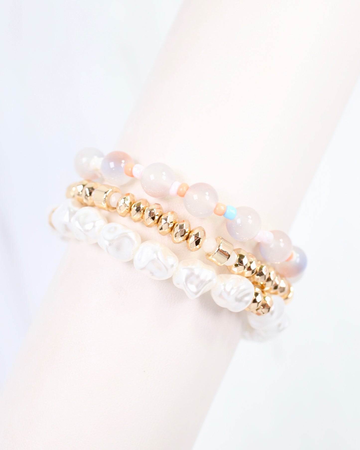 Barberton Stretch Bracelet Set Cream