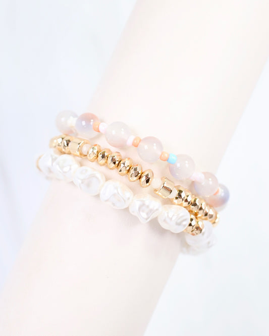 Barberton Stretch Bracelet Set Cream