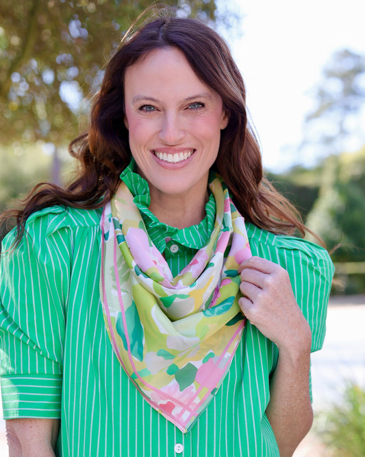 Wellford Garden Print Scarf Green