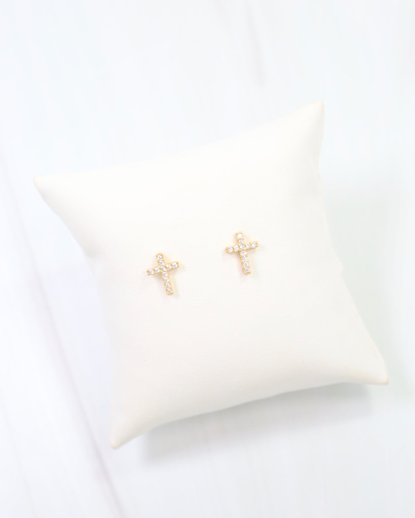 Wickham CZ Cross Earring Gold