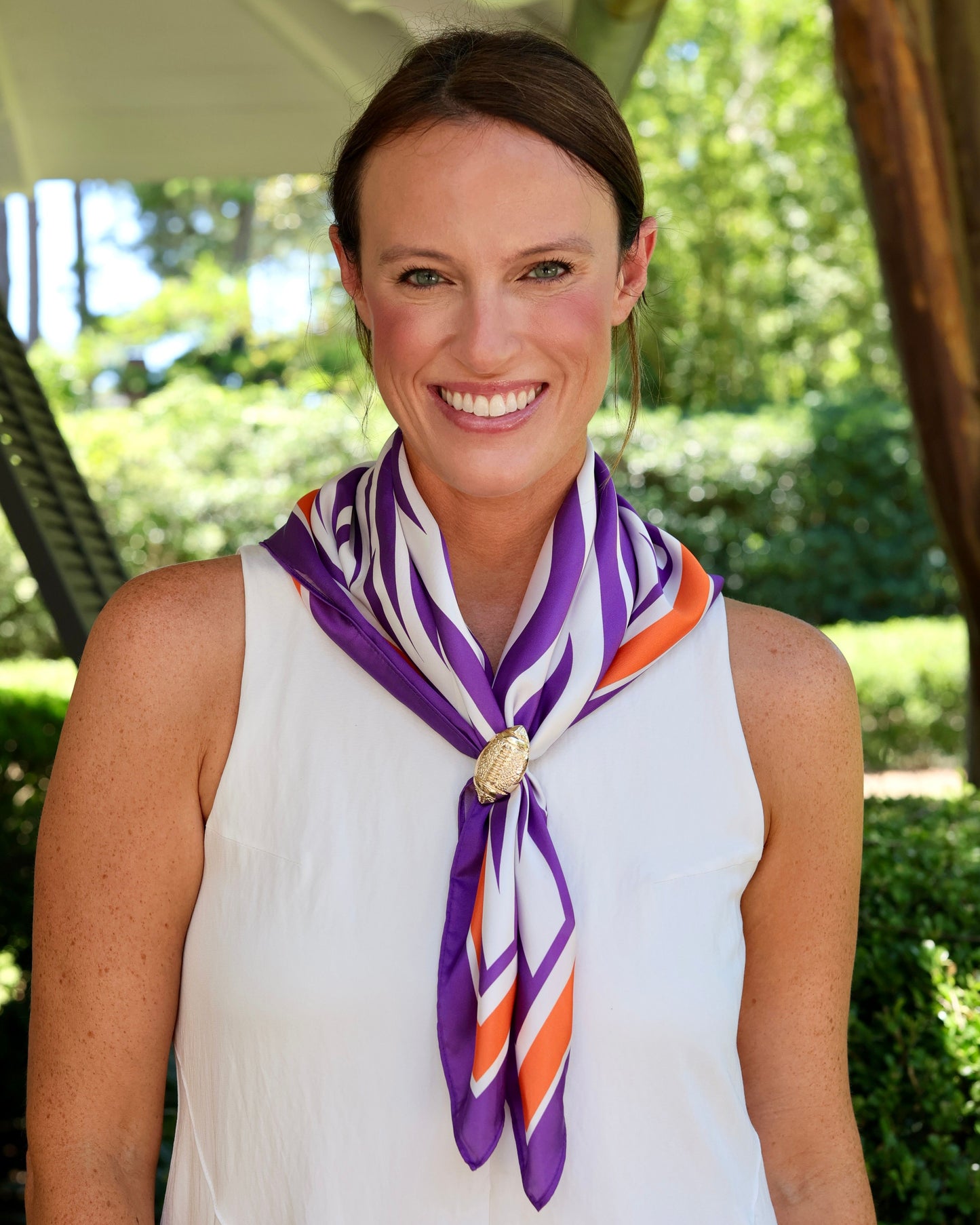 Harper Striped Scarf Medium Purple Orange