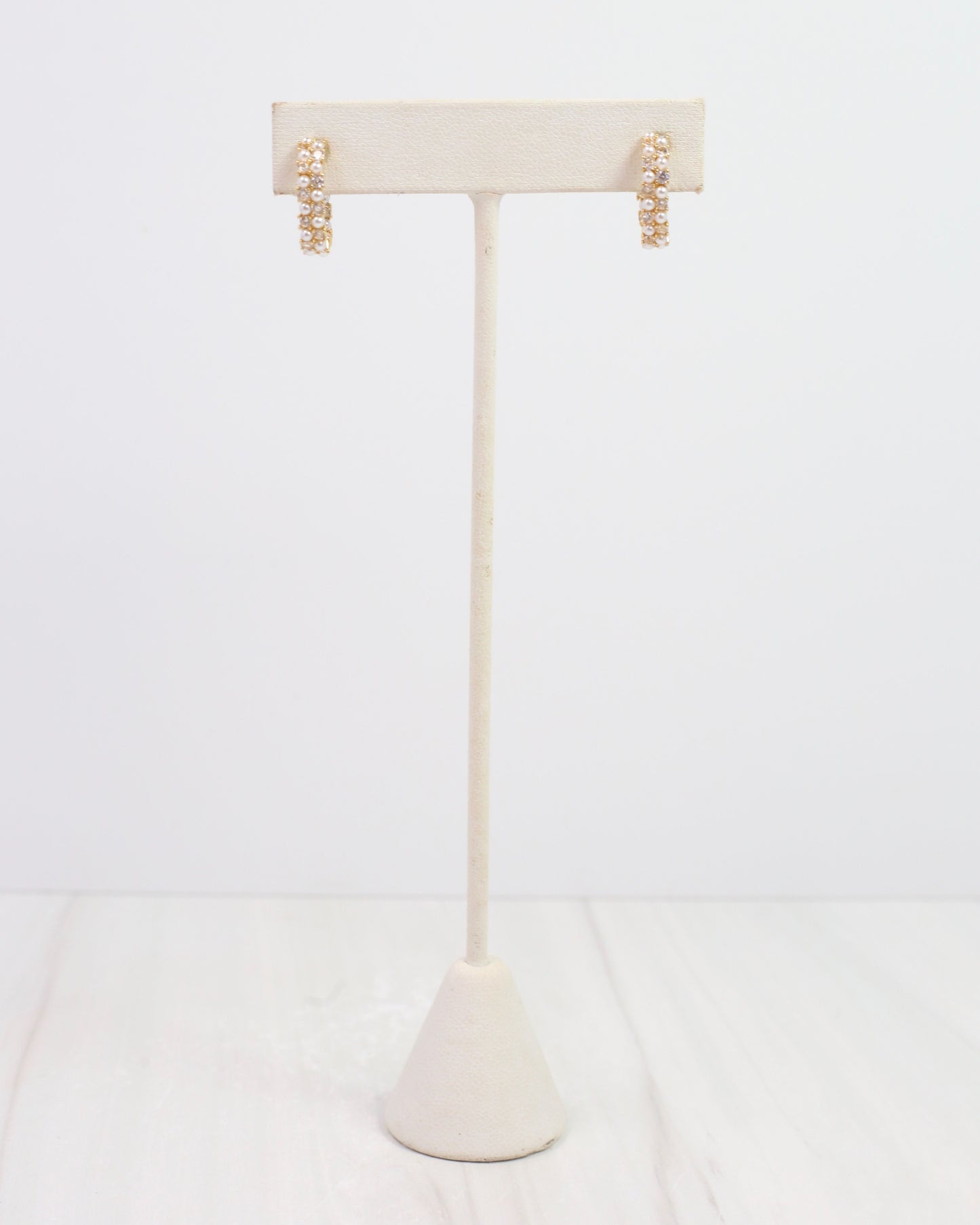 Emory Pearl and CZ Hoop Earring Gold