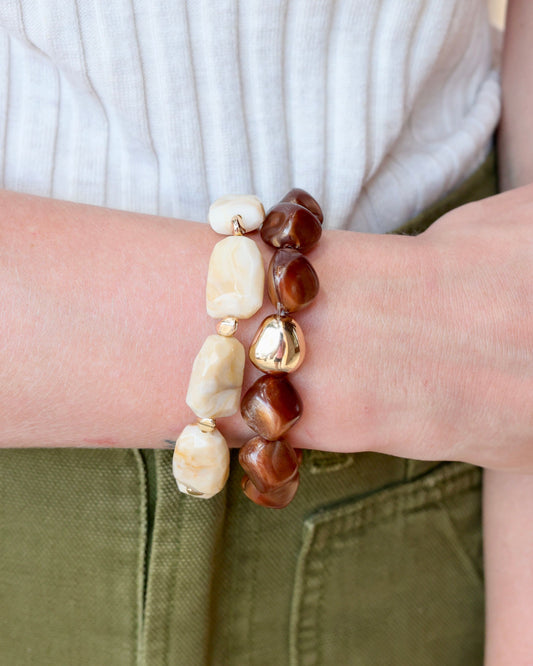Ginger Stone Stretch Bracelet Natural