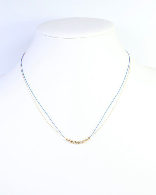 Odette Mini Cord Necklace Blue