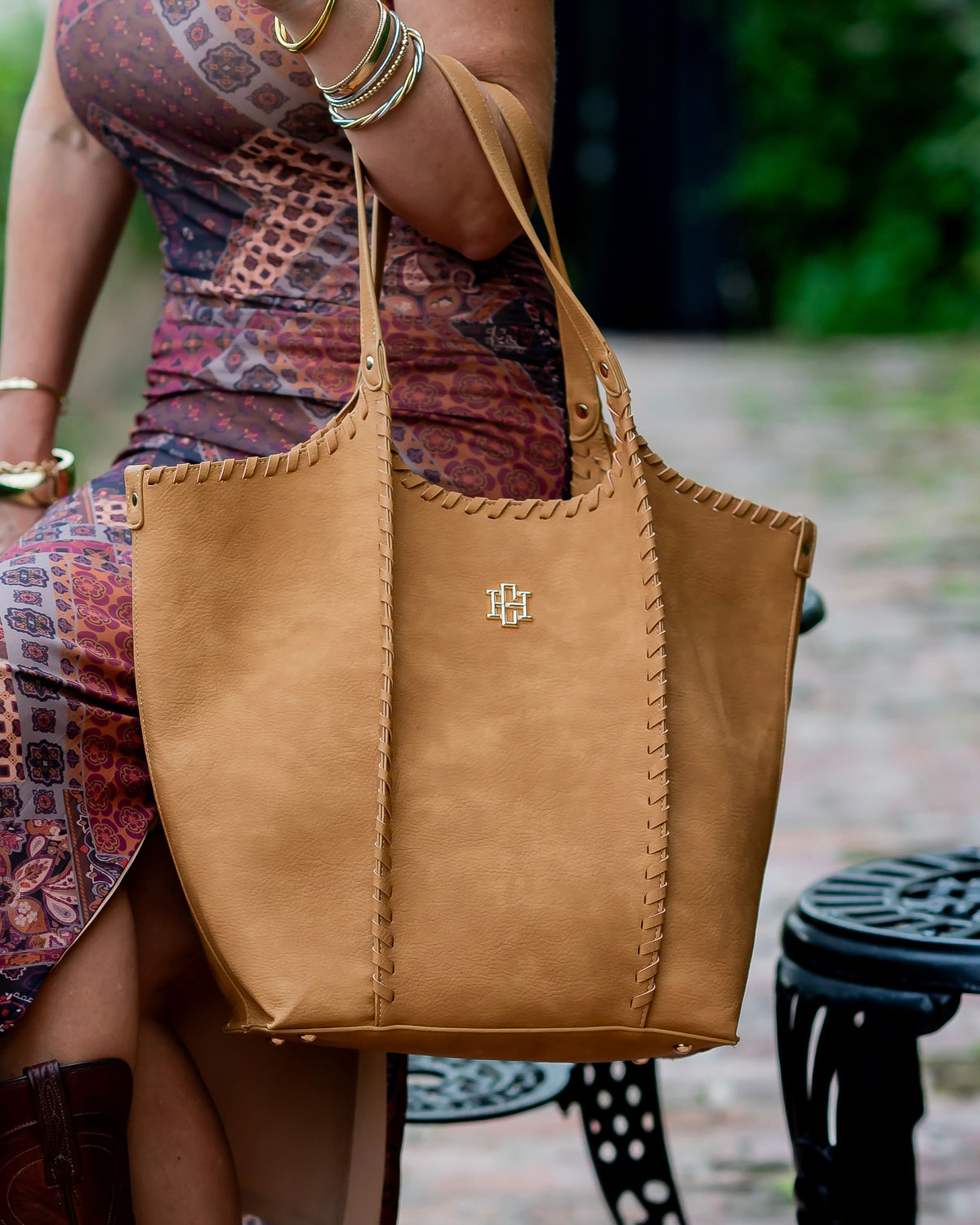 Emory Whipstitch Tote Mustard S