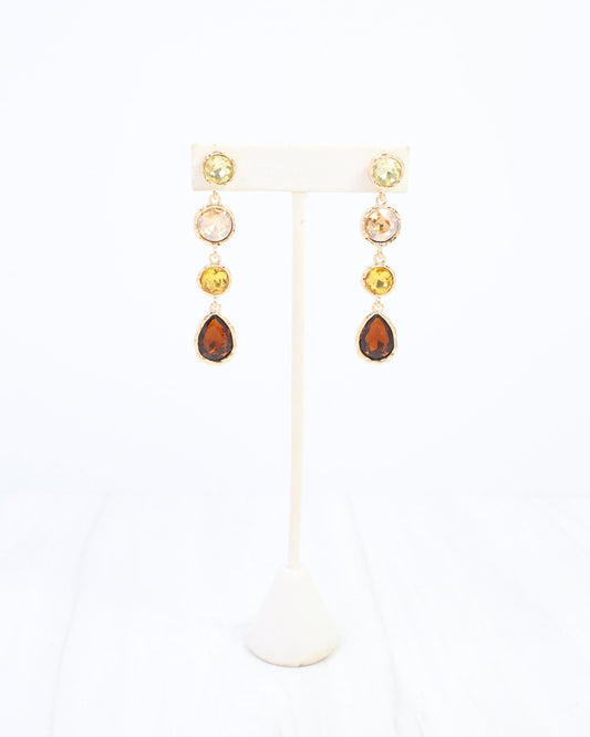 Sailish Linear Crystal Dangle Earring Topaz